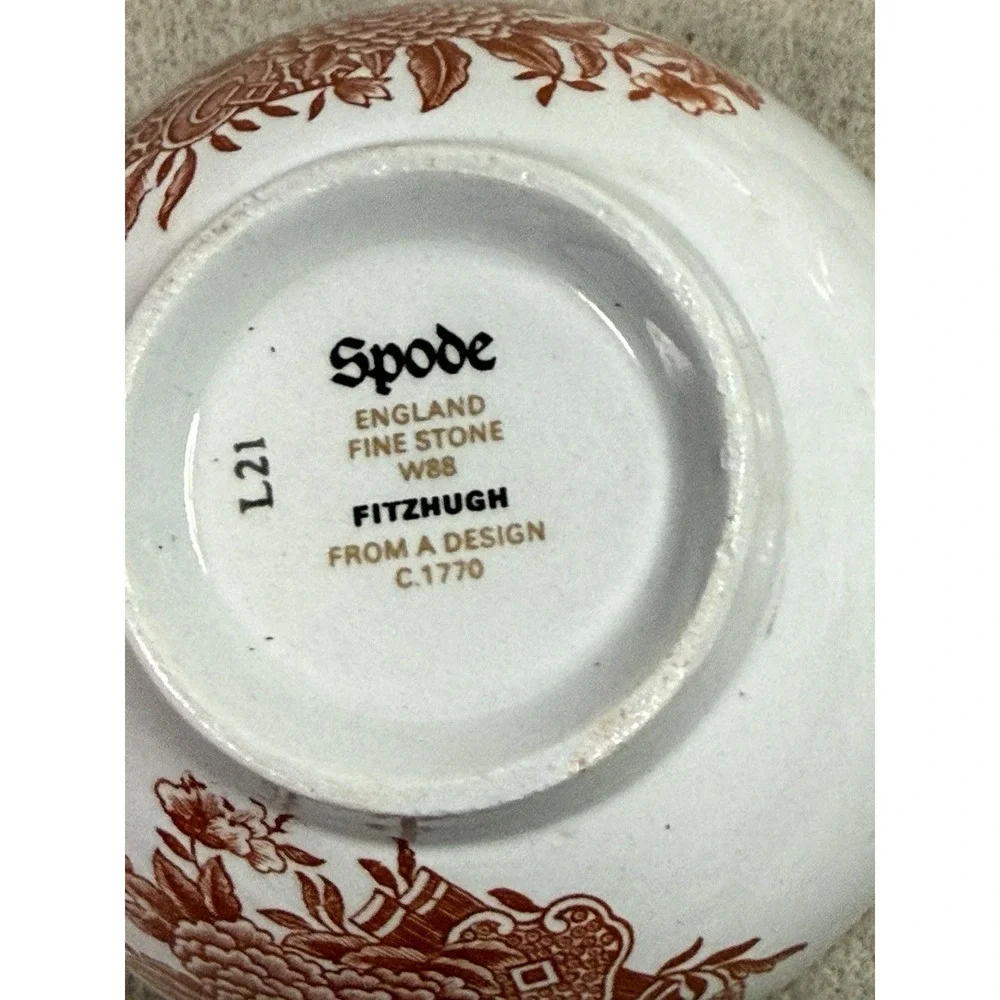 Spode Fine Stone Fitzhugh Red Cup and Saucer Lot of‎ 6